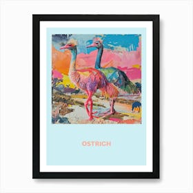 Rainbow Ostrich Poster 1 Art Print