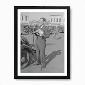 Itinerant Preacher Broadcasting To His Audience By Means Of Public Address System On Streets Of Marshall, Texas B Art Print