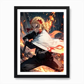 Demon Slayer Kyojuro Rengoku (37) 1 Art Print