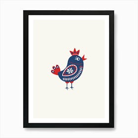 Finland Rooster Folk Scandi Art Print