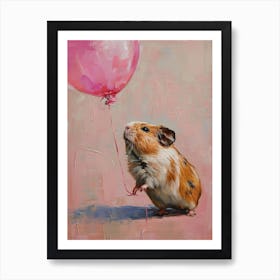 Cute Guinea Pig 2 With Balloon Art Print