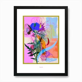 Nigella 5 Neon Flower Collage Poster Art Print