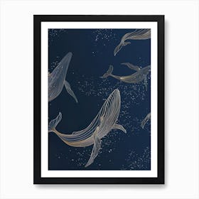 Humpback Whales Art Print