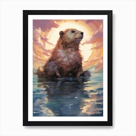 Bear In The Water 1 Art Print