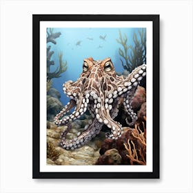 Mimic Octopus Oil Painting 1 Art Print