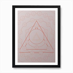 Geometric Abstract Glyph Circle Array in Tomato Red n.0280 Art Print