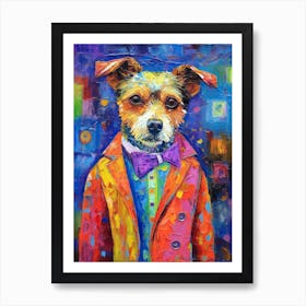 Purrsonal Elegance; Dog Inspired Oil Art Art Print
