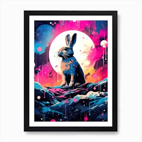 Rabbit In The Moonlight 1 Art Print