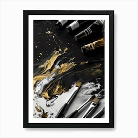 Black And Gold Painting 15 Art Print