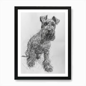 Kerry Blue Terrier Line Sketch 2 Art Print