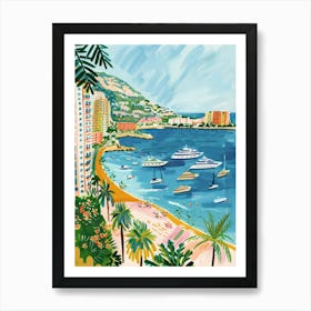 Travel Poster Happy Places Monaco 2 Art Print