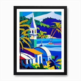 San Juan Del Sur Nicaragua Colourful Painting Tropical Destination Art Print