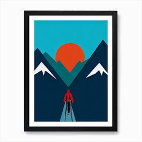 Snowshoe, Usa Modern Illustration Skiing Poster Art Print