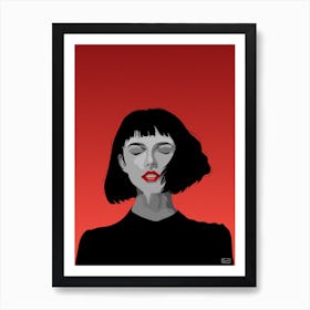 Girl in Black Art Print