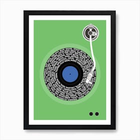 Vinyl Genres (Green) Art Print