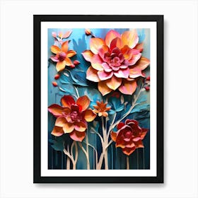 Paper Flowers 36 Art Print