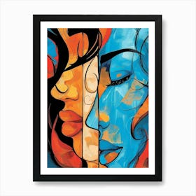 Two Women Face Painting Art Print