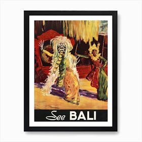 Bali, Monkey Dance Ritual Art Print