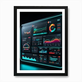 A Digitally Illustrated Dashboard Interface For Advanced Ai Business Management Dashboards Show Met Art Print