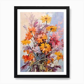 Fall Flower Painting Asters 6 Art Print