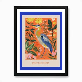 Spring Birds Poster Great Blue Heron 1 Art Print