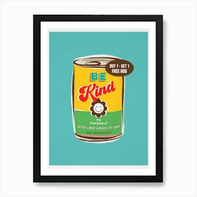 Pop Art Smiley ‘CAN DO’ art - BE KIND Positive words Art Print