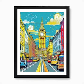 London City Street Pop Art Art Print