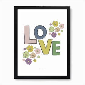 Retro Love Art Print