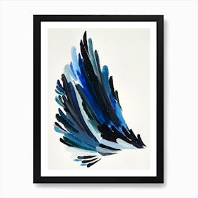 Blue Feather Wing Painting Art Print