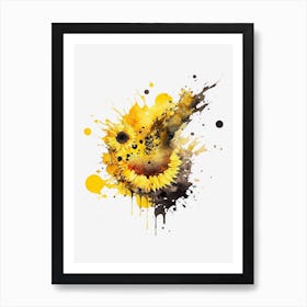 Sunflower splash Art Print