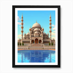 Sleymaniye Mosque Pixel Art 7 Art Print