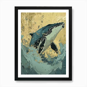 Blue Whale Precisionist Illustration 3 Art Print