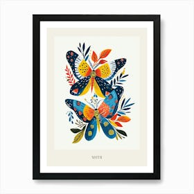 Colourful Insect Illustration Moth 25 Poster Art Print