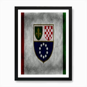 Bosnia And Herze Govina Flag Texture Art Print