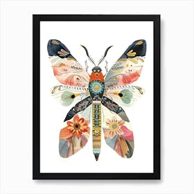 Colourful Insect Illustration Lacewing 15 Art Print