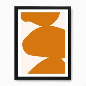 Abstract Bauhaus Shapes 2 Orange Art Print