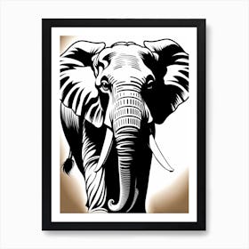 Elephant With Tusks, 1345 Art Print