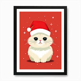 Santa Cat 2 Art Print