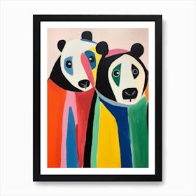 Colourful Kids Animal Art Giant Panda 1 Art Print