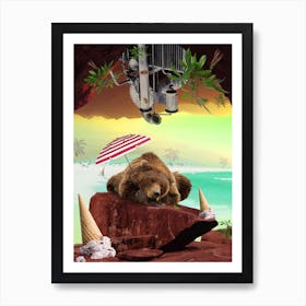 Surrealistic Animals Grizzly Poster