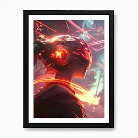 Girl In A Futuristic City Art Print