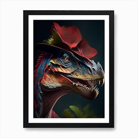 Dilophosaurus 1 Illustration Dinosaur Art Print