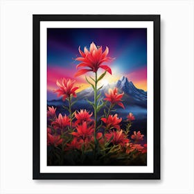 Indian Paintbrush Wildflower  (1) Art Print