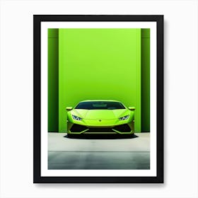 Lamborghini Huracan Green Sports Car Art Print