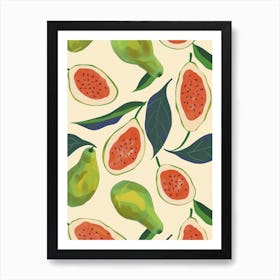 Tropical Fruit Pattern Illustration  1 Art Print