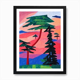 Norway Spruce Tree Cubist Art Print