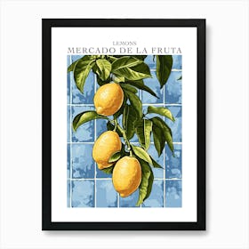 Mercado De La Fruta Lemons Illustration 7 Poster Art Print
