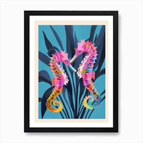 Colorful Seahorses Art 2 Art Print