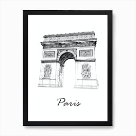 Fineliner Paris Landmark Art Print