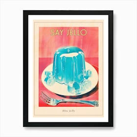 Retro Blue Jelly Vintage Cookbook Inspired 2 Poster Art Print